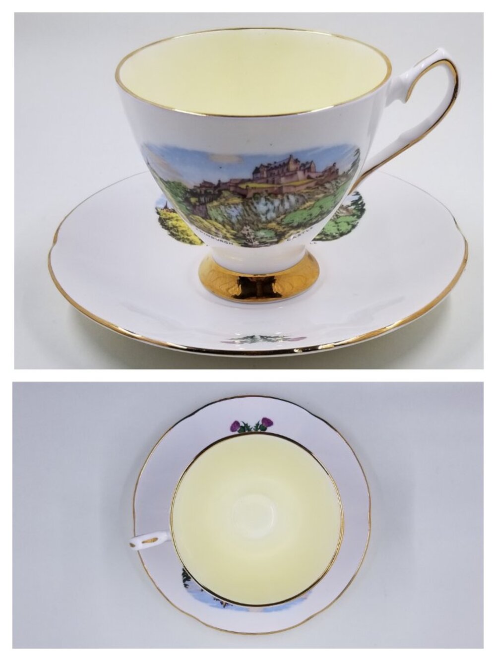 [CLARE] "Edinburgh Castle" Fine Bone China Teacup (Stockwell, Glasgow)